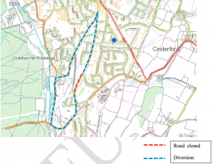 Map of Church Road Closure and Diversion