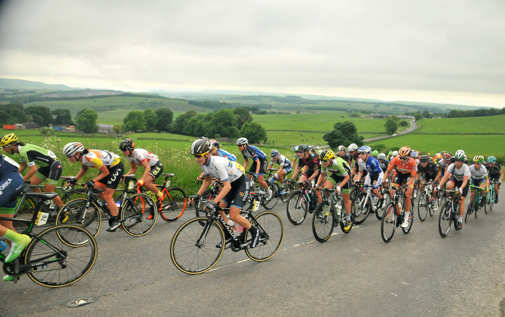 Road cyclists in the tour of Britain